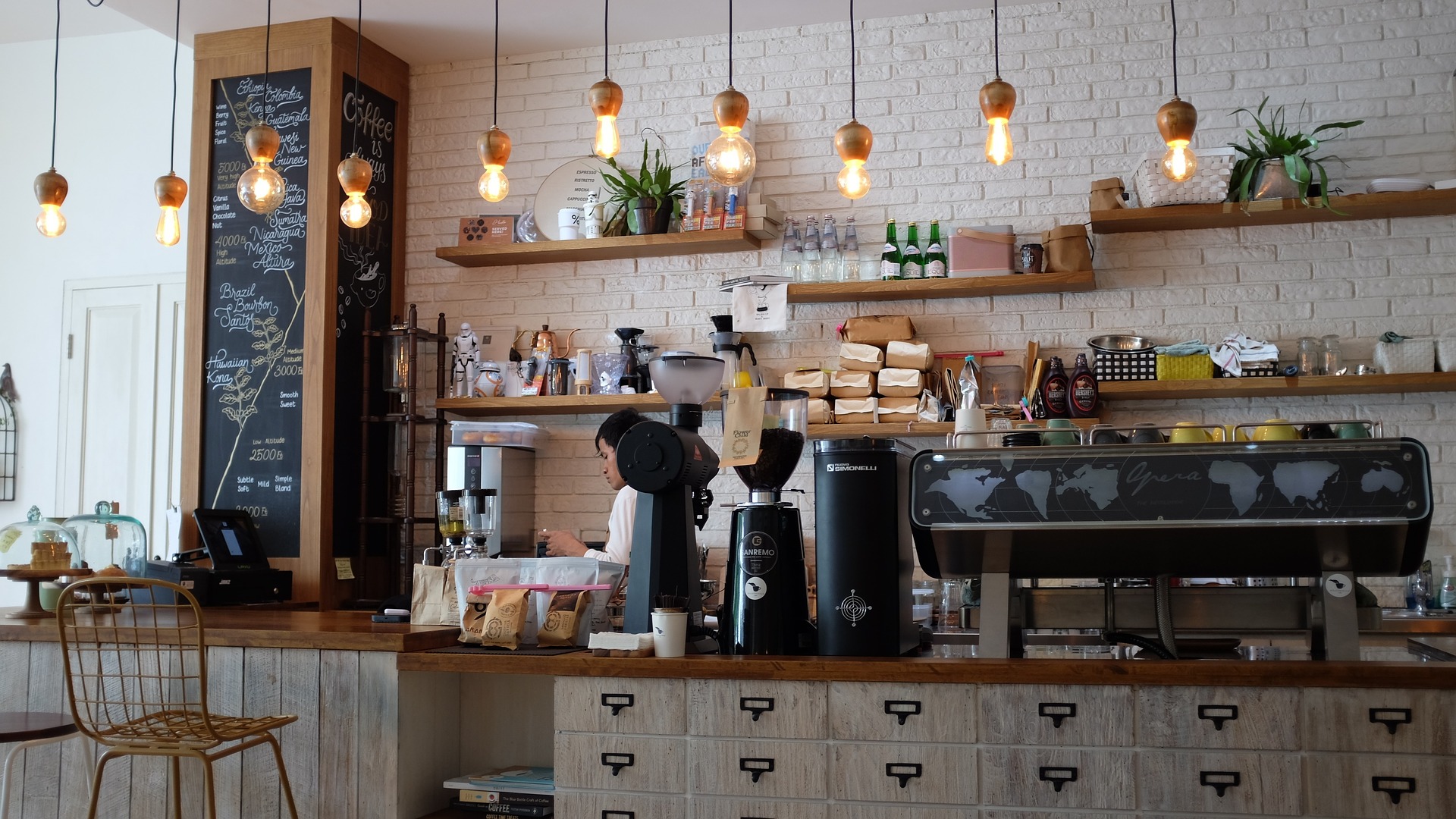 Photo of a cafe counter